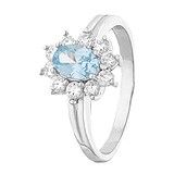 Женское серебряное кольцо с  куб. циркониями, 273155