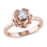 Женское серебряное кольцо с синт. сапфиром, 069892
