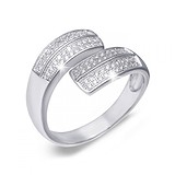 Женское серебряное кольцо с куб. циркониями, 142597