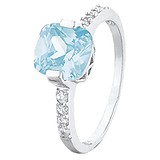 Женское серебряное кольцо с  куб. циркониями (КК2ФТ/387), фотографии
