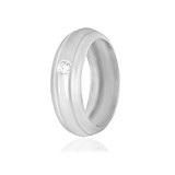 Серебряное обручальное кольцо с куб. цирконием (КК2Ф/917), фотографии