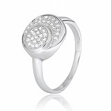 Женское серебряное кольцо с куб. циркониями, 282637