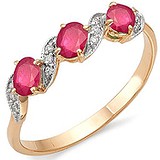 Женское золотое кольцо с рубинами и бриллиантами, 1661203