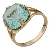 Женское золотое кольцо с синт. аквамарином, 1531412