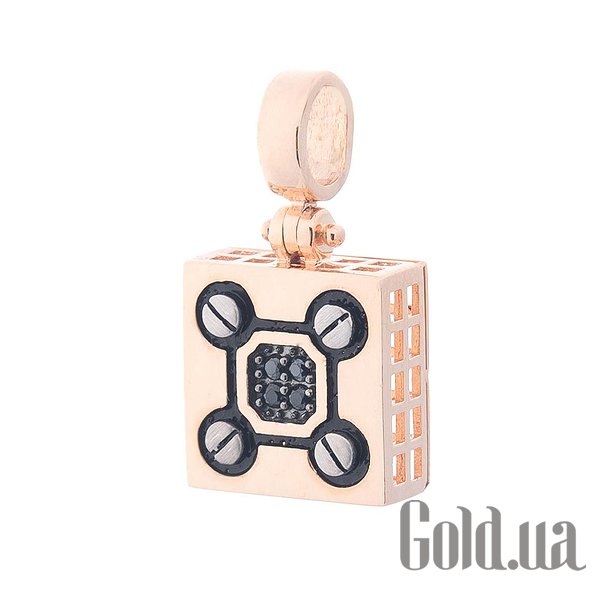 Женский кулон Украина, Золотой кулон с куб. циркониями и эмалью 
Женский кулон Украина, Золотой кулон с куб. циркониями и эмалью