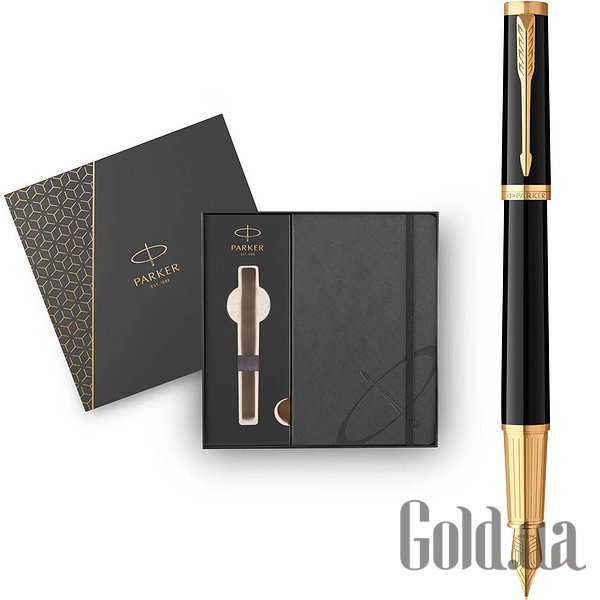 Ручка Parker, Набор перьевая ручка с блокнотом Ingenuity Black Lacquer GT FP F 60 011b24
Ручка Parker, Набор перьевая ручка с блокнотом Ingenuity Black Lacquer GT FP F 60 011b24