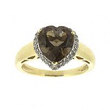 Золотое кольцо с дымчатым кварцем и бриллиантами, 1776405