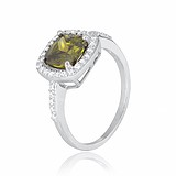 Женское серебряное кольцо с куб. циркониями, 283157