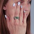 Женское серебряное кольцо с куб.циркониями и шпинелем - фото 5