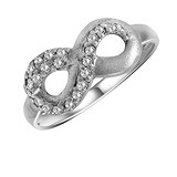 Женское серебряное кольцо с куб. циркониями, 143384
