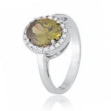 Женское серебряное кольцо с куб. циркониями, 283162