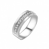 Купить Серебряное обручальное кольцо с куб. циркониями (S218550271) стоимость 1054 грн., в интернет-магазине Gold.ua