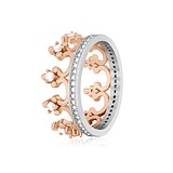 Женское серебряное кольцо с куб. циркониями в позолоте, 857632