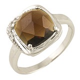 Женское серебряное кольцо с синт. гранатом и куб. циркониями, 1314849