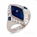 Faberge Женское золотое кольцо с бриллиантами, сапфирами и эмалью