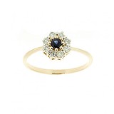 Женское золотое кольцо с сапфиром и бриллиантами, 1776419