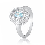 Женское серебряное кольцо с куб. циркониями, 571428