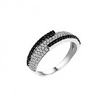 Женское серебряное кольцо с куб. циркониями, 141611