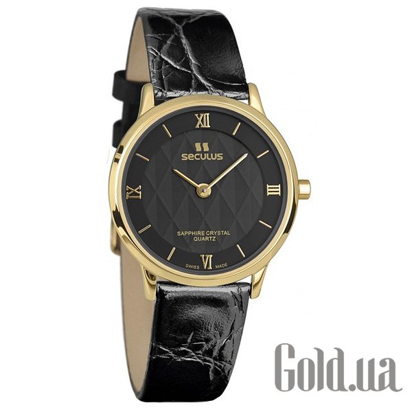 Купить Seculus Женские часы 1610.1.106 black, pvd, black leather
