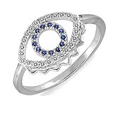 Kenzo Женское серебряное кольцо с куб.циркониями