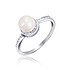Женское серебряное кольцо с искусств. жемчугом и куб. циркониями - фото 1