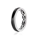 Серебряное обручальное кольцо с керамикой (К2К/1016), фото