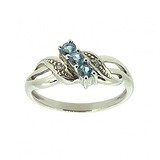 Женское золотое кольцо с топазами и бриллиантами