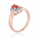 Женское серебряное кольцо с куб. циркониями в позолоте, 282418