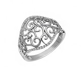 Женское серебряное кольцо с куб. циркониями, 142644