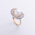 Женское золотое кольцо с бриллиантами и культив. жемчугом - фото 1