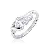 Женское серебряное кольцо с куб. циркониями, 572725