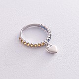 Женское серебряное кольцо с куб. циркониями и синт. шпинелями