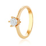 Золотое кольцо с камнем Swarovski, 312630
