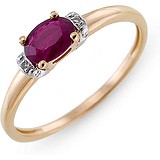 Женское золотое кольцо с бриллиантами и рубином, 1635384