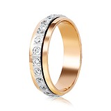 Золотое обручальное кольцо с куб. циркониями, 313400