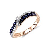 Женское золотое кольцо с бриллиантами и сапфирами, 1551673