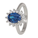 Женское серебряное кольцо с куб. циркониями, 272954