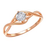 Золотое кольцо с бриллиантом, 1509438