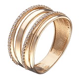 Женское золотое кольцо с куб. циркониями, 1630274