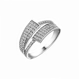 Женское серебряное кольцо с куб. циркониями, 142922