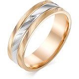 Золотое обручальное кольцо с бриллиантом, 1604427