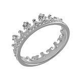 Женское серебряное кольцо с куб. циркониями, 1760331