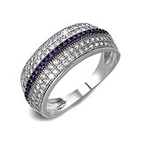 Женское серебряное кольцо с куб. циркониями, 142926