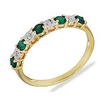 Женское золотое кольцо с бриллиантами и изумрудами, 191569
