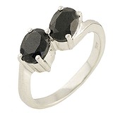 Женское серебряное кольцо с сапфирами (0571409), фото