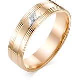 Золотое обручальное кольцо с бриллиантом, 1604442