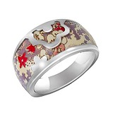 Cacharel Женское серебряное кольцо с эмалью, 059998