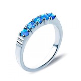 Женское серебряное кольцо с опалами