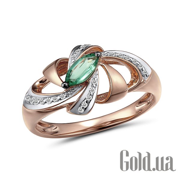 

Кольцо Lurie Jewelry, Женское золотое кольцо с бриллиантами и изумрудом, 16.5