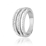 Женское серебряное кольцо с куб. циркониями, 701027